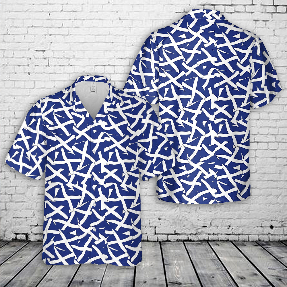 Scottish Flag Pattern Hawaiian Shirt