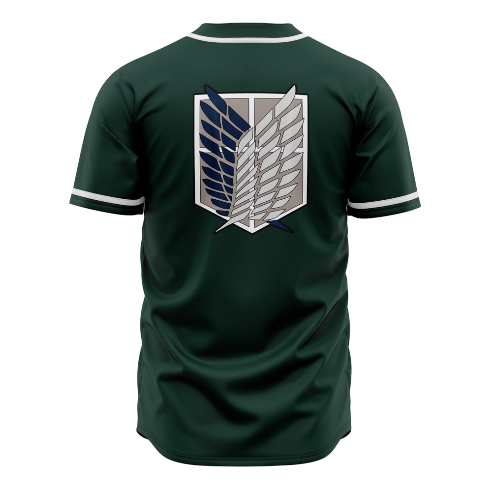 Attack on Titan Baseball Jersey Scouting Regiment Attack on Titan Jersey Shirt Green Unisex Adult New Release
