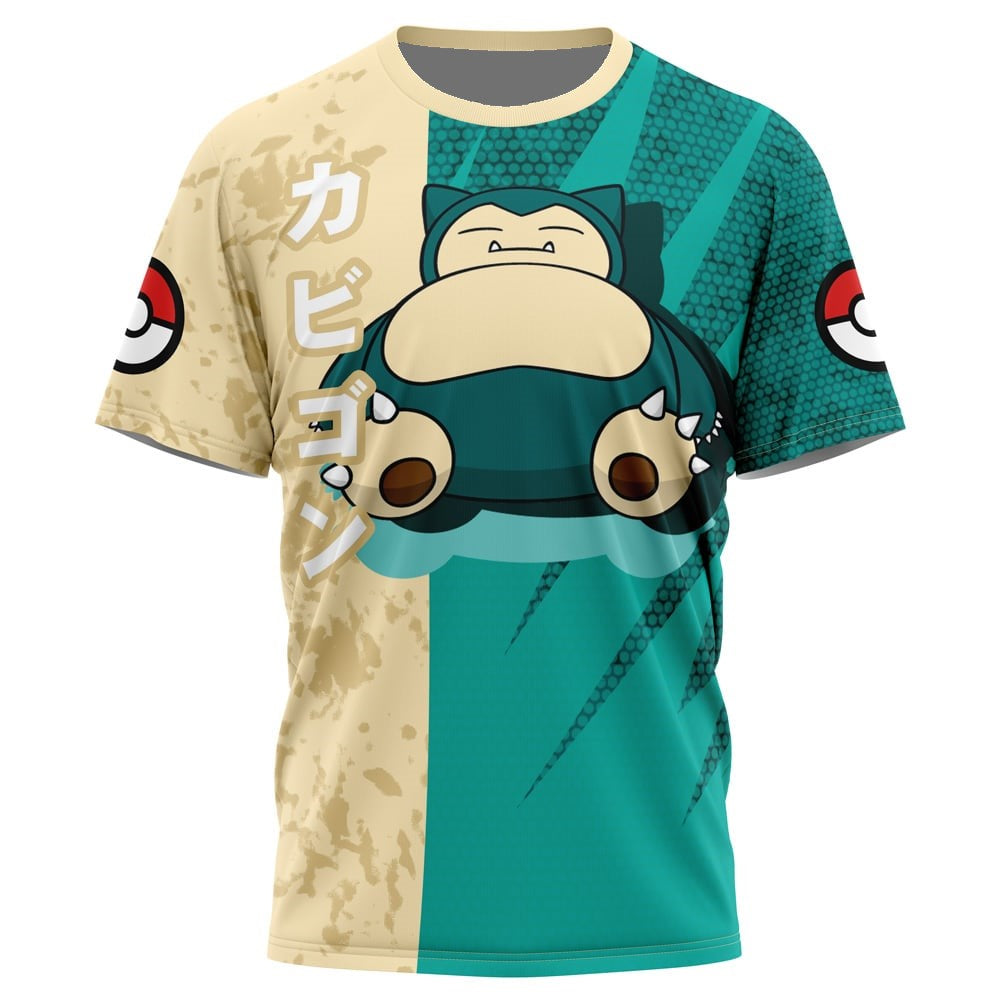 Pokemon T-Shirt Pokemon Snorlax Attack Pose T-Shirt Green Unisex - Trendy Gift For Men & Women