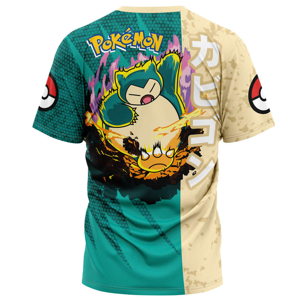 Pokemon T-Shirt Pokemon Snorlax Attack Pose T-Shirt Green Unisex - Trendy Gift For Men & Women