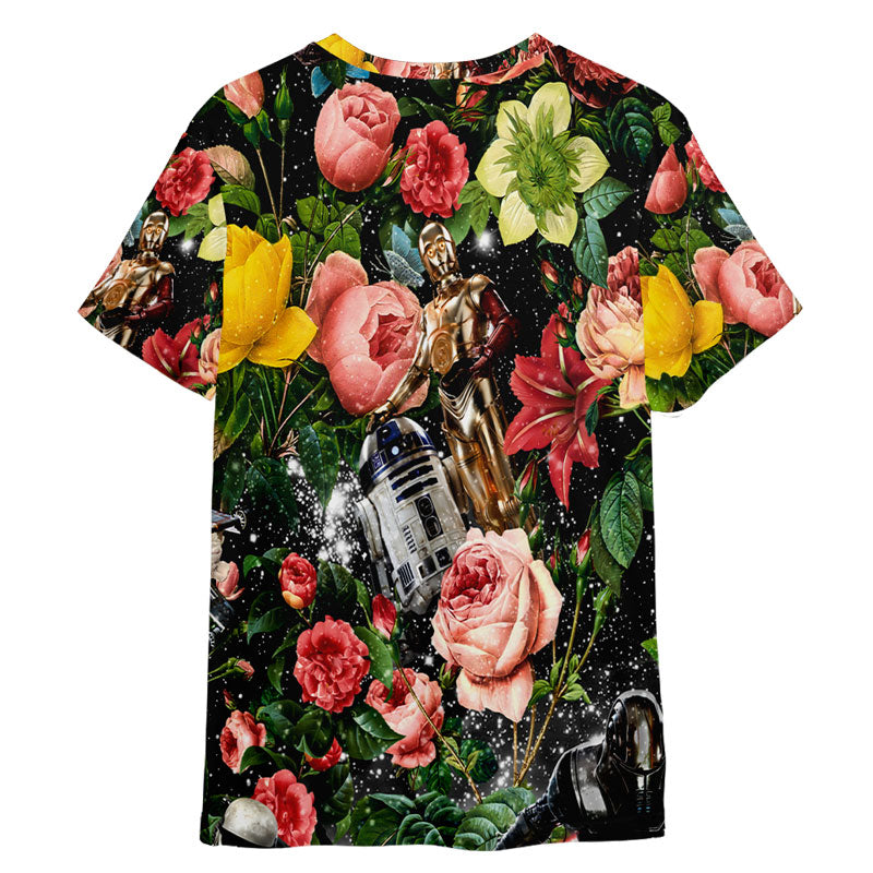 Stwa Pattern Flower Galaxy - 3D T-shirt