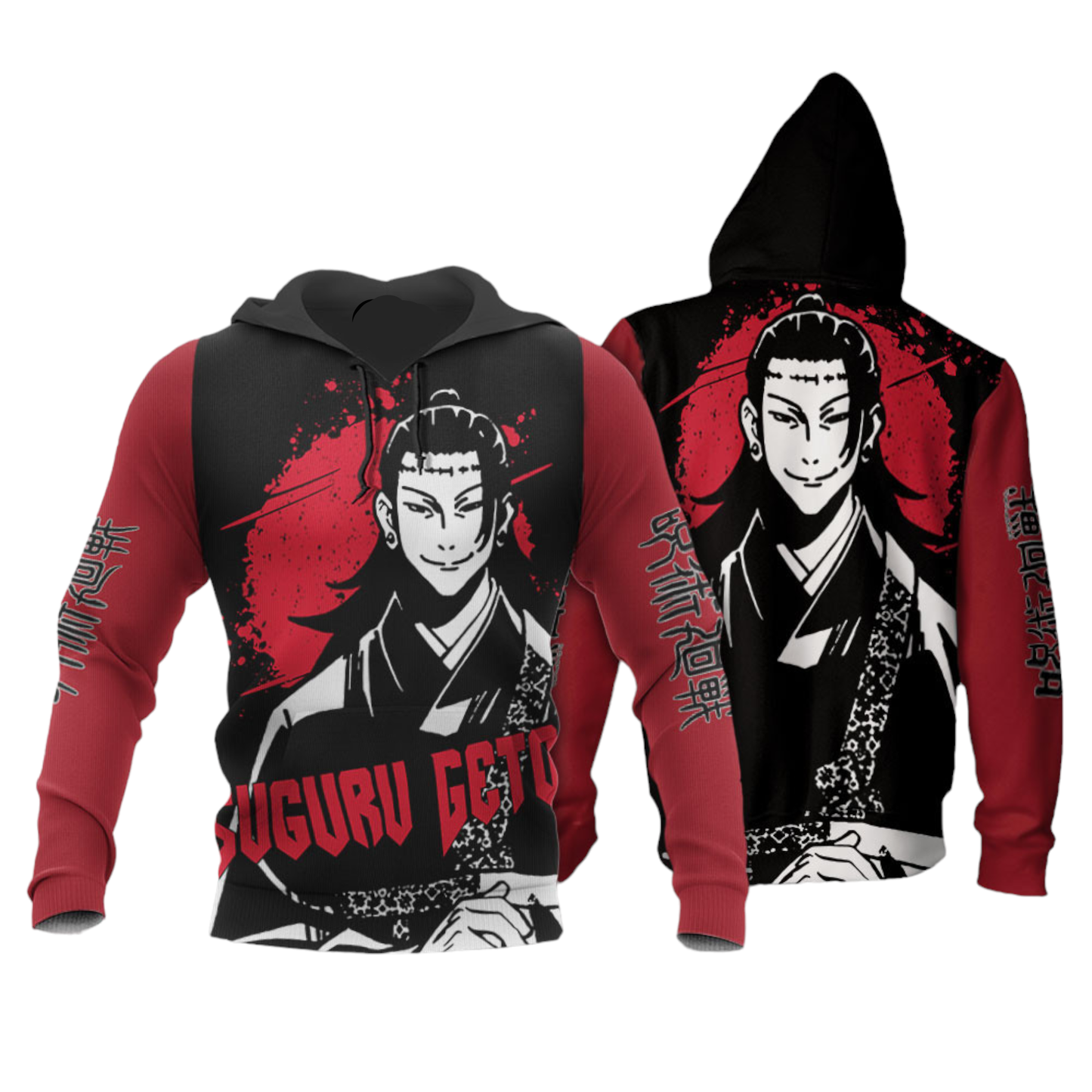 Jujutsu Kaisen Hoodie Jujutsu Kaisen Character Suguru Geto Graphic Hoodie Black Red Unisex - Cozy Hoodie For Cold Weather