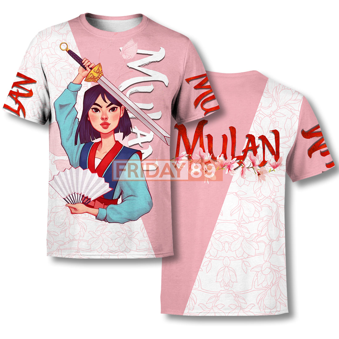 Mulan T-shirt Princess Mulan Warrior Pink All Over Print Mulan Pink Hoodie Amazing DN Hoodie Sweater Tank