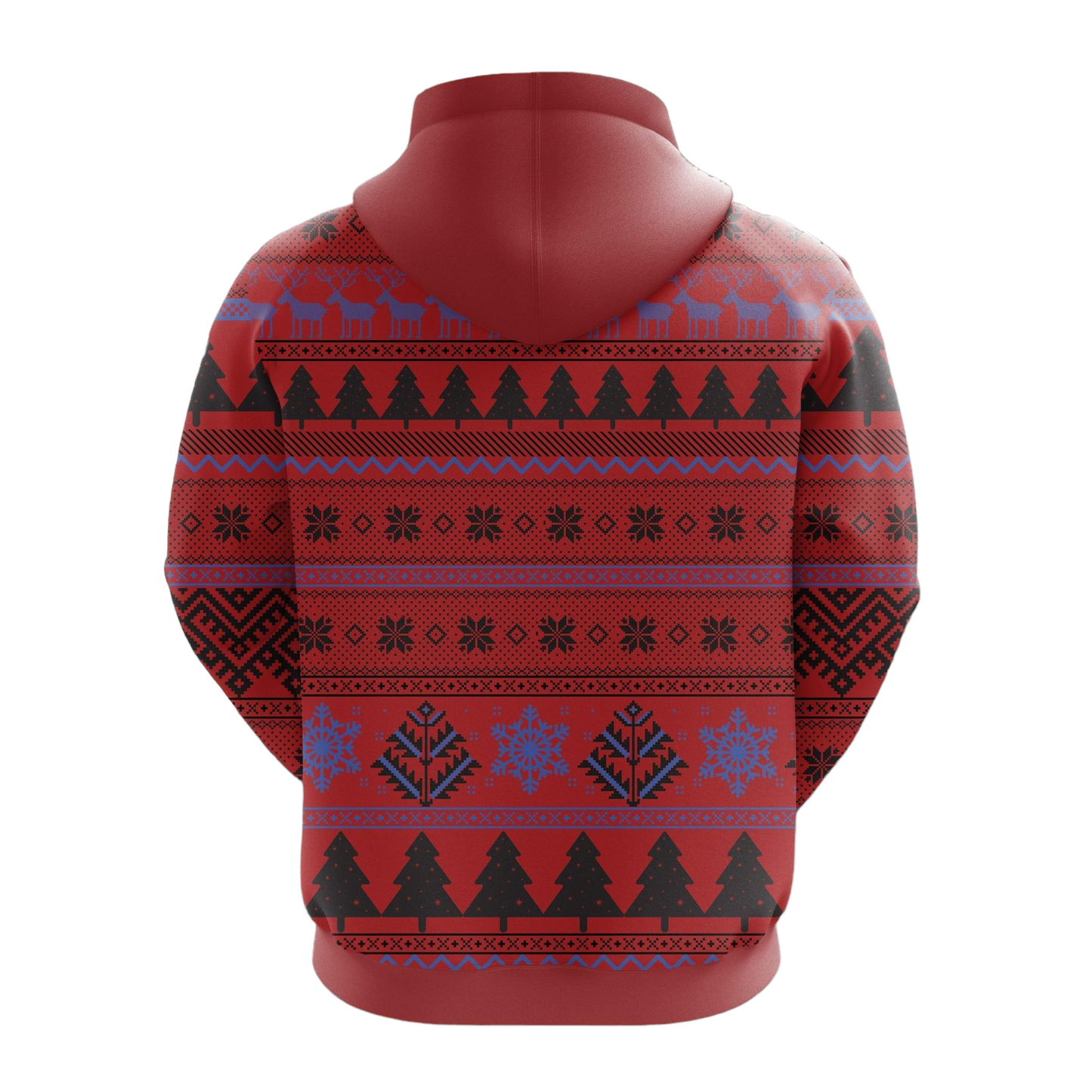 The Sympsons Hoodie Homer Simpson Christmas Pattern Hoodie Red Unisex - Cozy Hoodie For Cold Weather