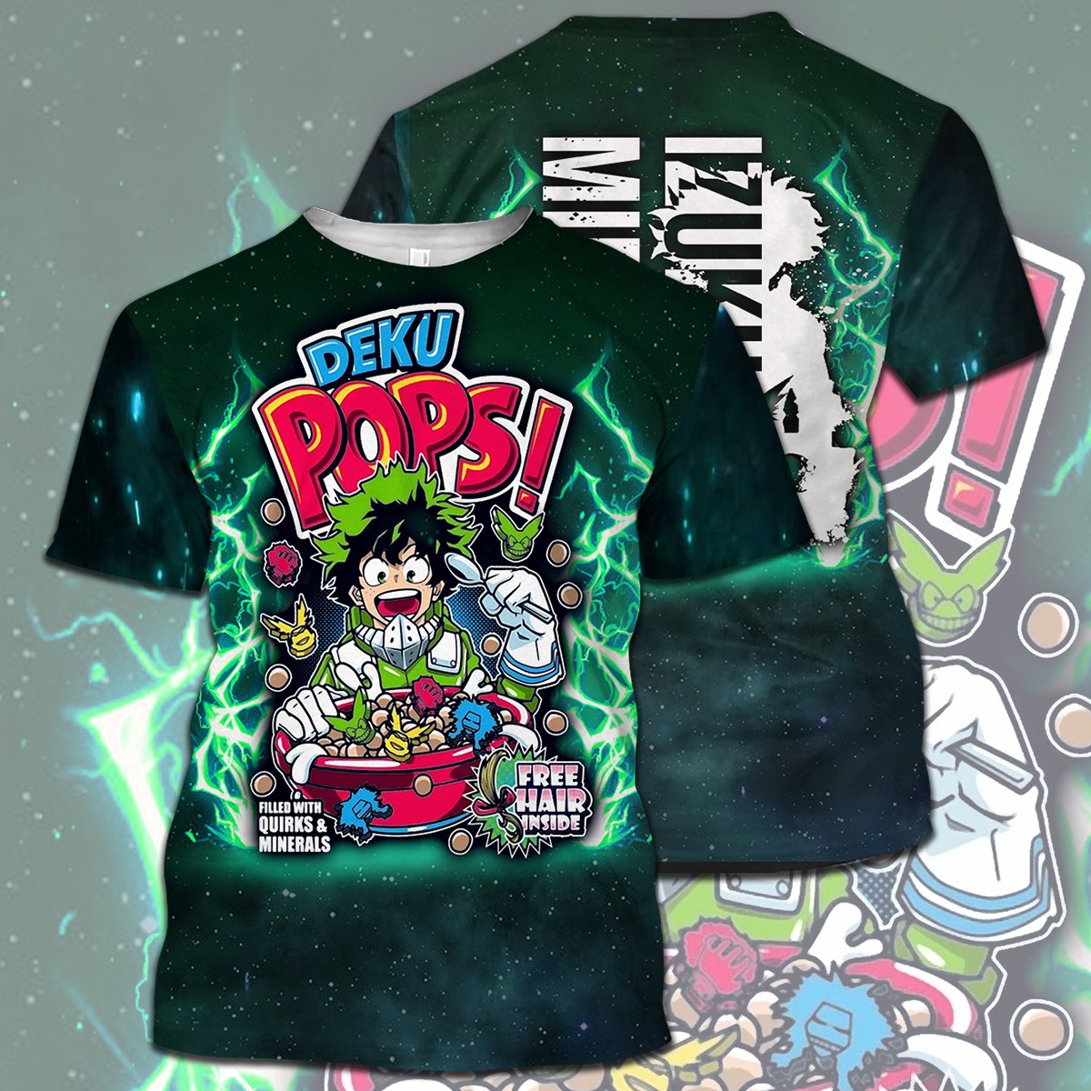 My Hero Academia T-shirt Deku Pops Midoriya Izuku Cookies Green Galaxy T-shirt Hoodie