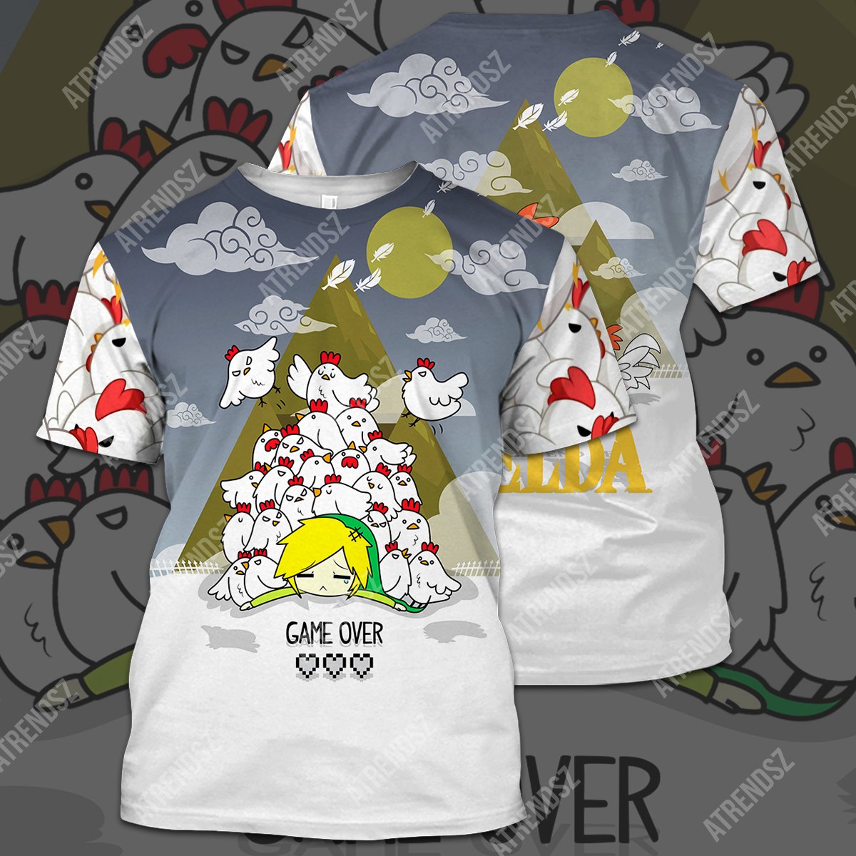 Legend Of Zelda Chicken T-shirt Chibi Cute Link Chicken Attacks T-shirt Legend Of Zelda Hoodie