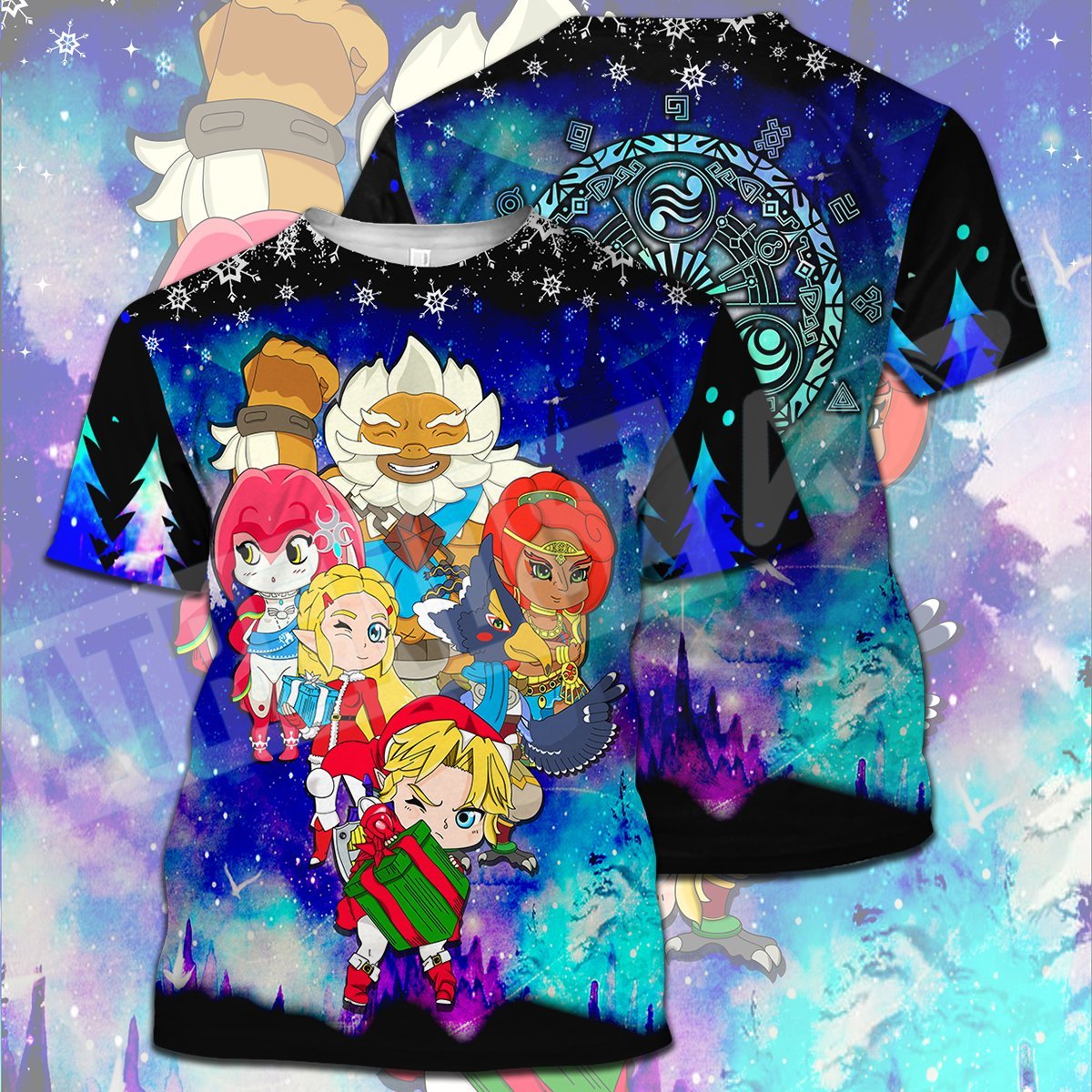 Legend Of Zelda Christmas T-shirt LOZ Christmas Character Goddess Pearls Mandala Snowflakes T-shirt Legend Of Zelda Hoodie