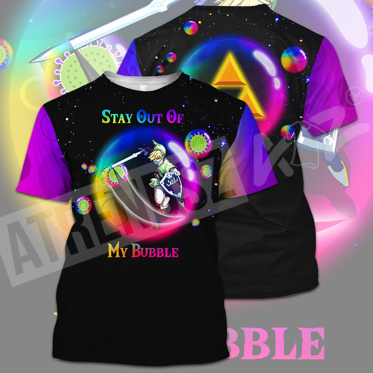 Legend Of Zelda Virus T-shirt Link Stay Out Of My Bubble Covid Virus T-shirt Legend Of Zelda Hoodie