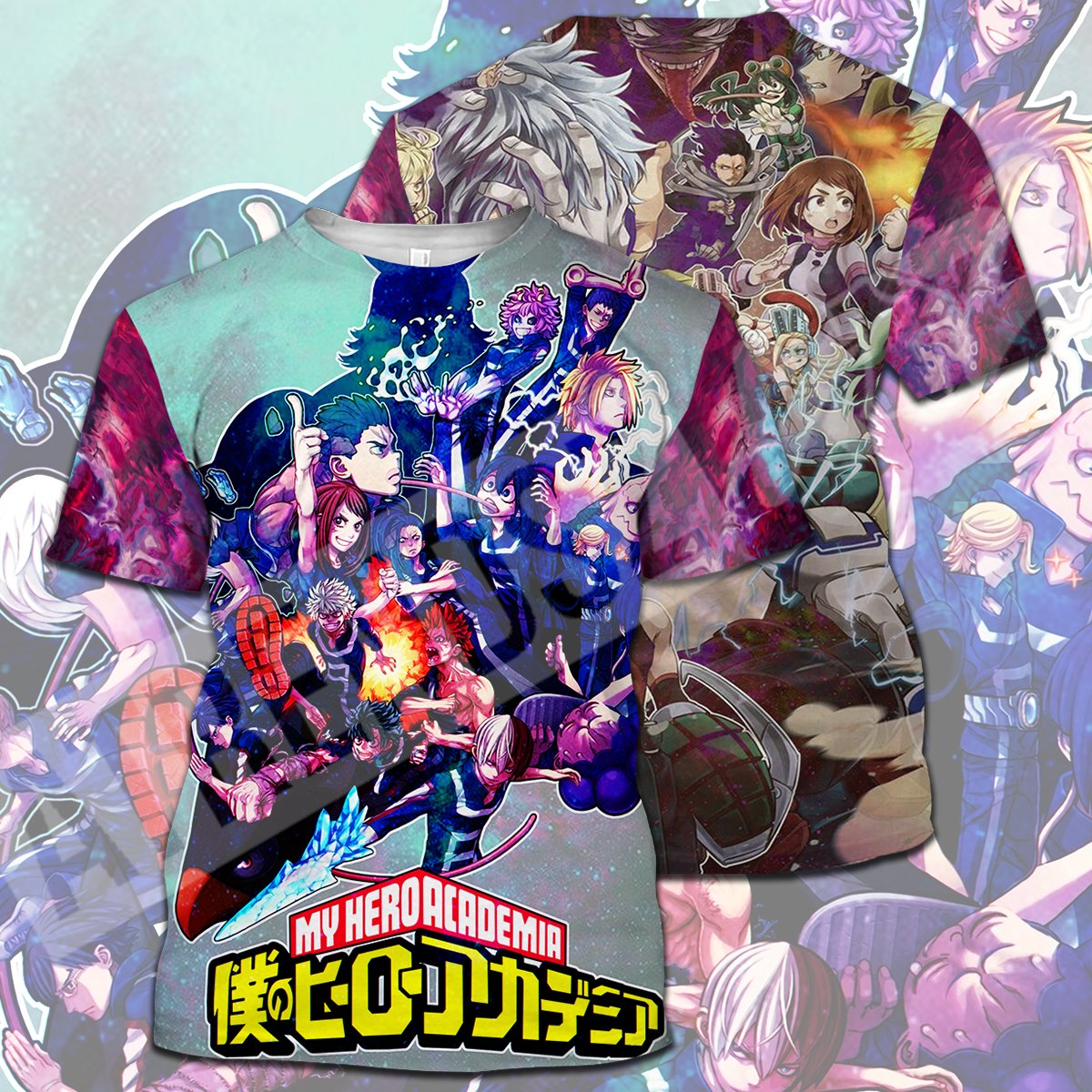 My Hero Academia T-shirt Boku no Hero Academia Characters Purple T-shirt Hoodie