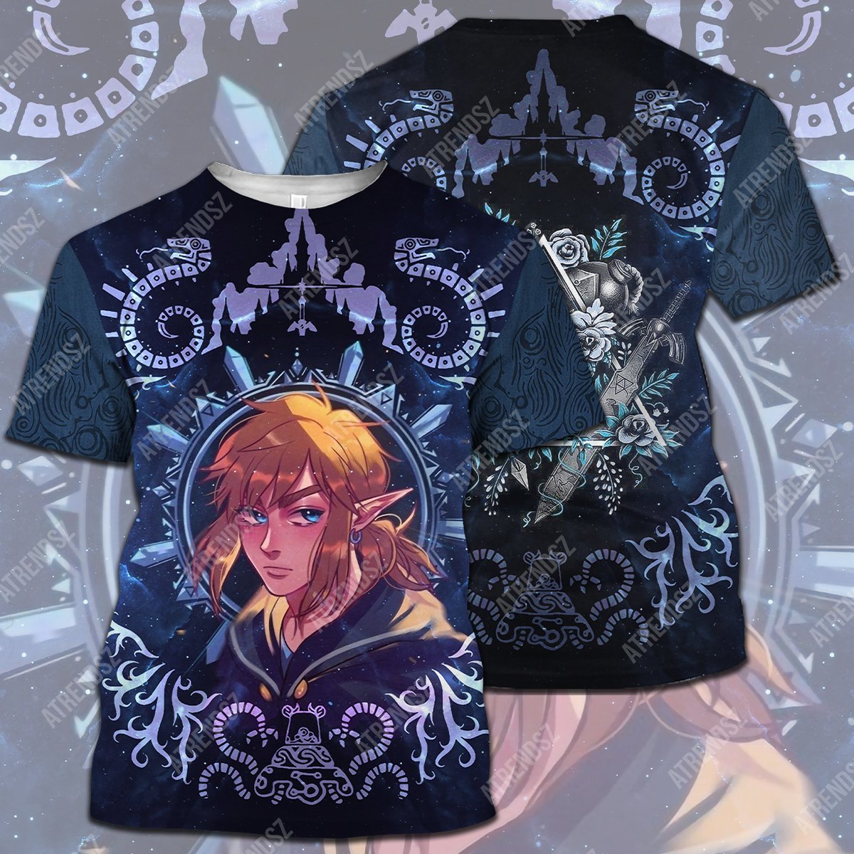Legend Of Zelda Shirt Link Triforce Swordmaster Shield Madala Pattern T-shirt Legend Of Zelda Hoodie