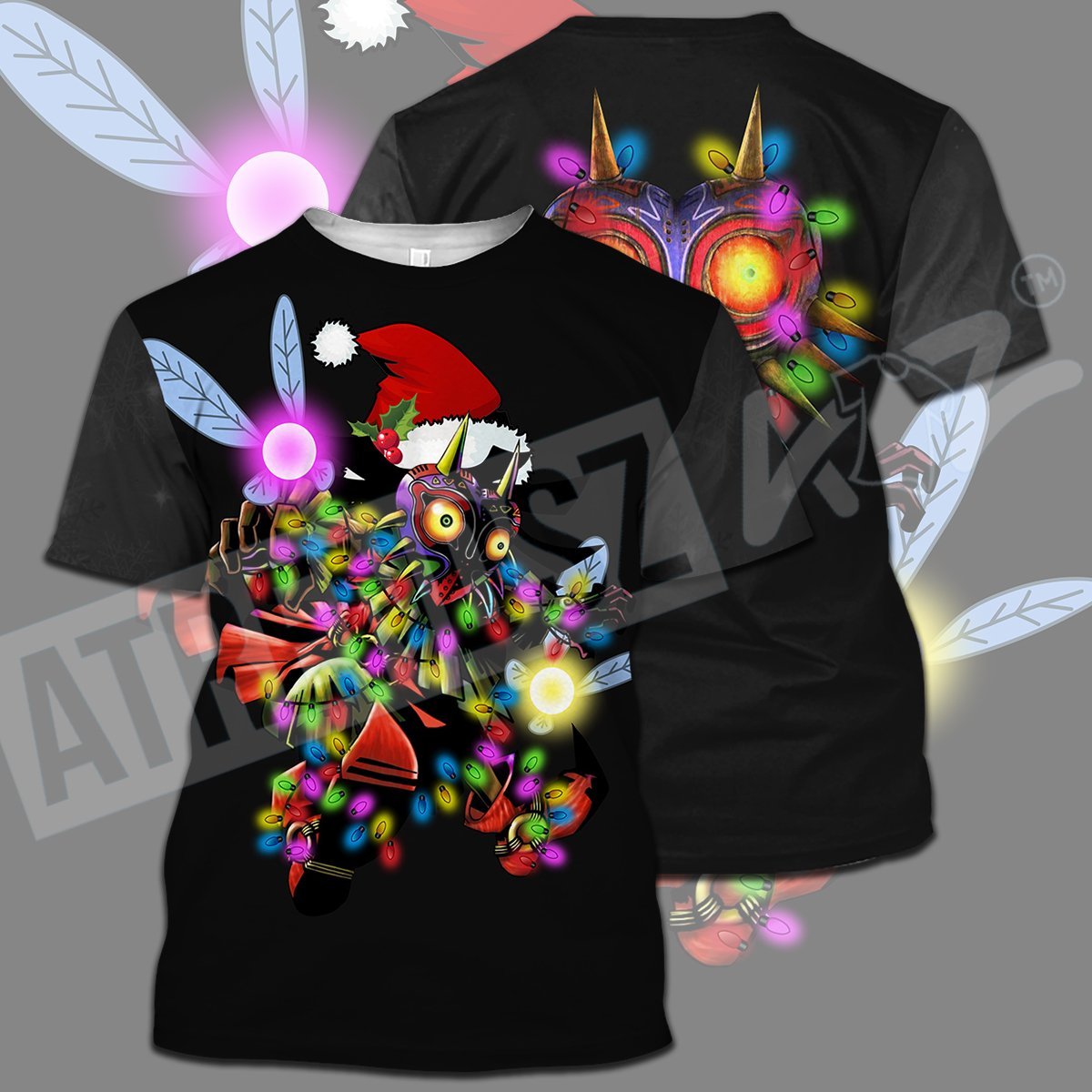 Legend Of Zelda Shirt Skull Kid Majora's Mask Christmas Lights Black T-shirt Legend Of Zelda Hoodie