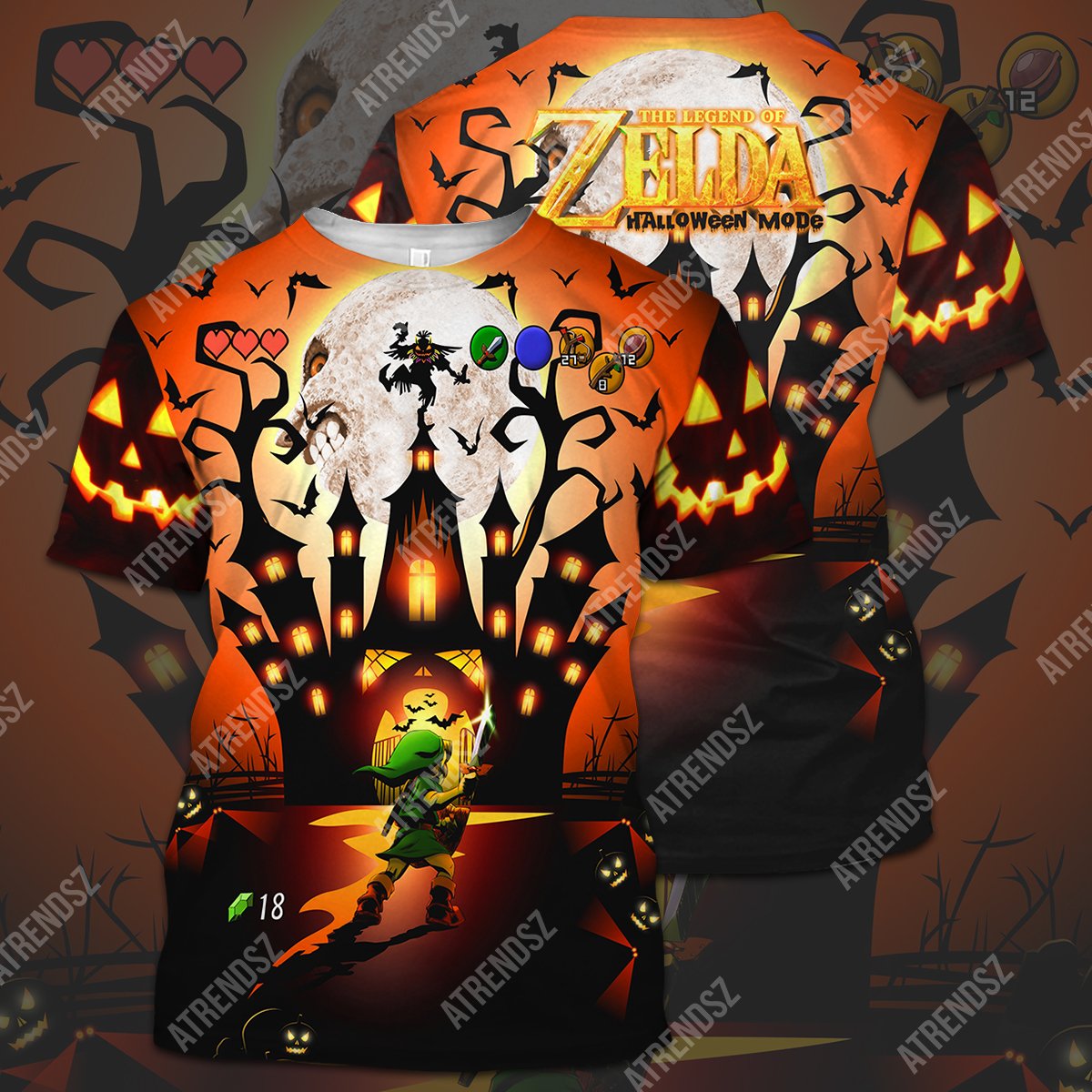 Legend Of Zelda Halloween Shirt Link Skull Kid Halloween Castle T-shirt Legend Of Zelda Hoodie
