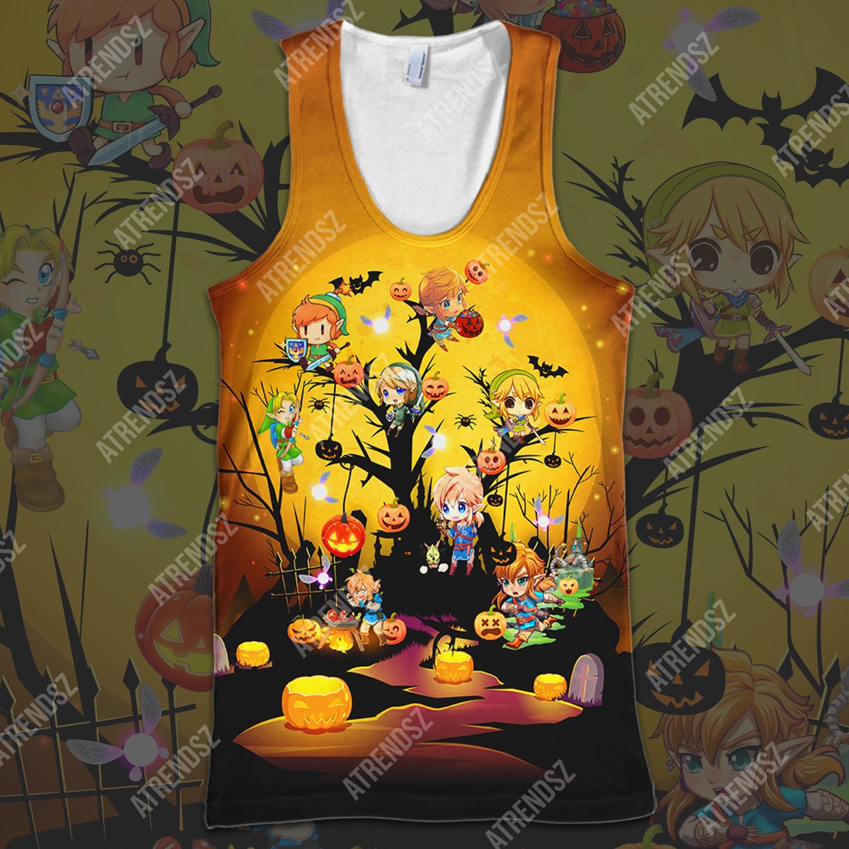 Legend Of Zelda Halloween Shirt Link Halloween Tree Z Logo T-shirt Legend Of Zelda Hoodie Sweater Tank