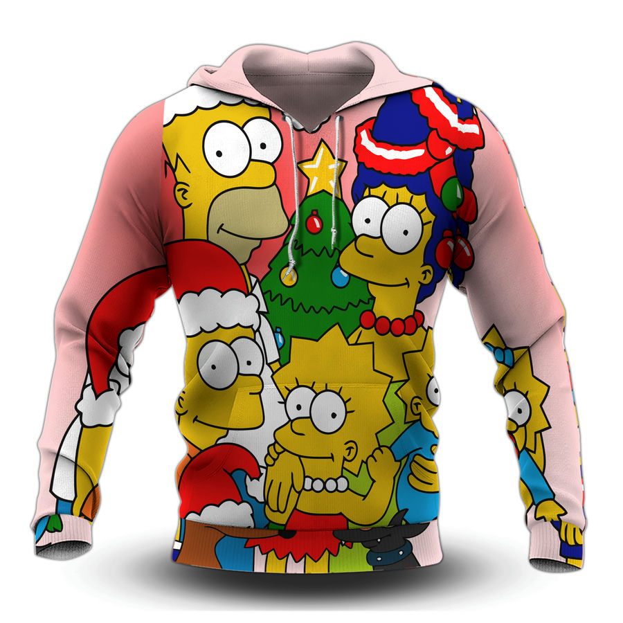 The Sympsons Hoodie The Simpson On Christmas Eve Hoodie Colorful Unisex - Cozy Hoodie For Cold Weather