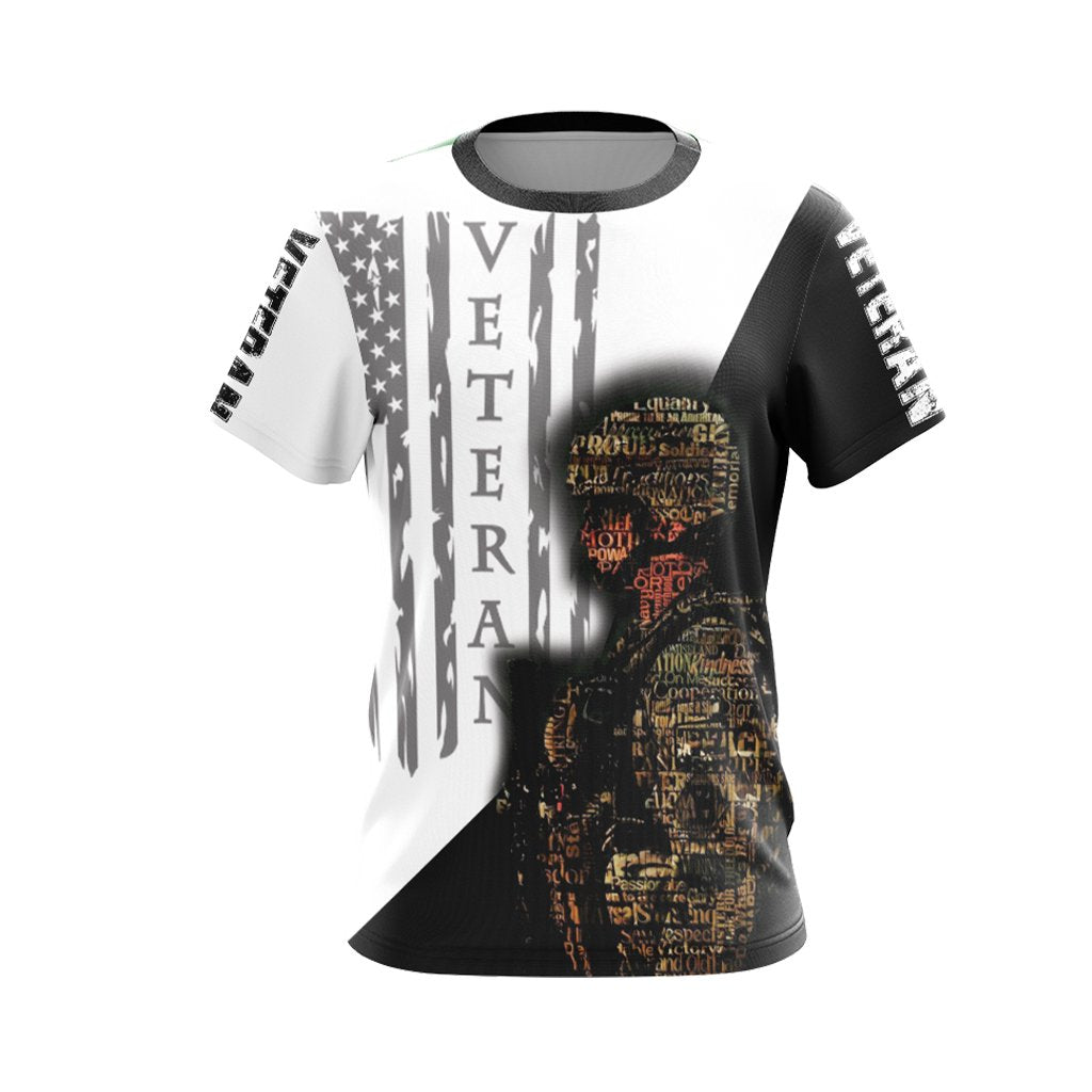 Veteran T-Shirt Veteran Soilder Silhouette T-Shirt Black White Unisex - Trendy Gift For Men & Women