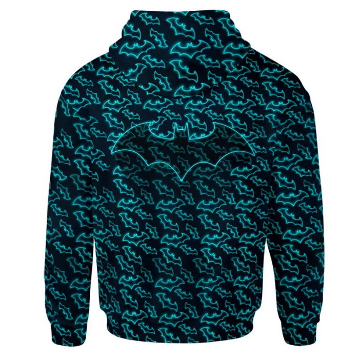Batman Hoodie Dc Batman Symbol Pattern T-Shirt Black Blue Unisex - Trendy Gift For Men & Women