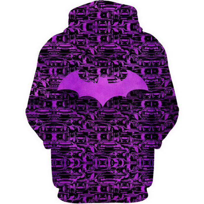 Batman Hoodie Dc Batman Batmobile Symbol Pattern Hoodie Black Pink Unisex - Cozy Hoodie For Cold Weather