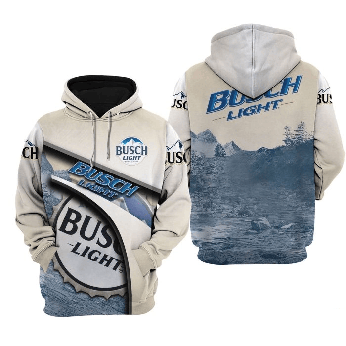 Busch Light Hoodie Busch Light Desert Graphiic Hoodie Blue Unisex - Cozy Hoodie For Cold Weather