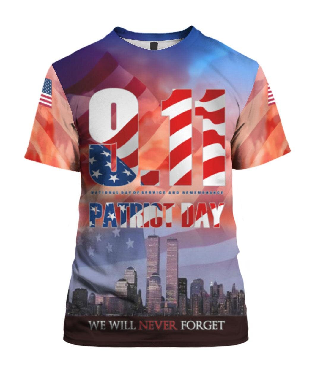 Patriot Day Hoodie 9-11 We Will Never Forget Patriot Day American Flag Twin Tower Shirt Patriot Day Shirt - Trendy Gift For Men & Women