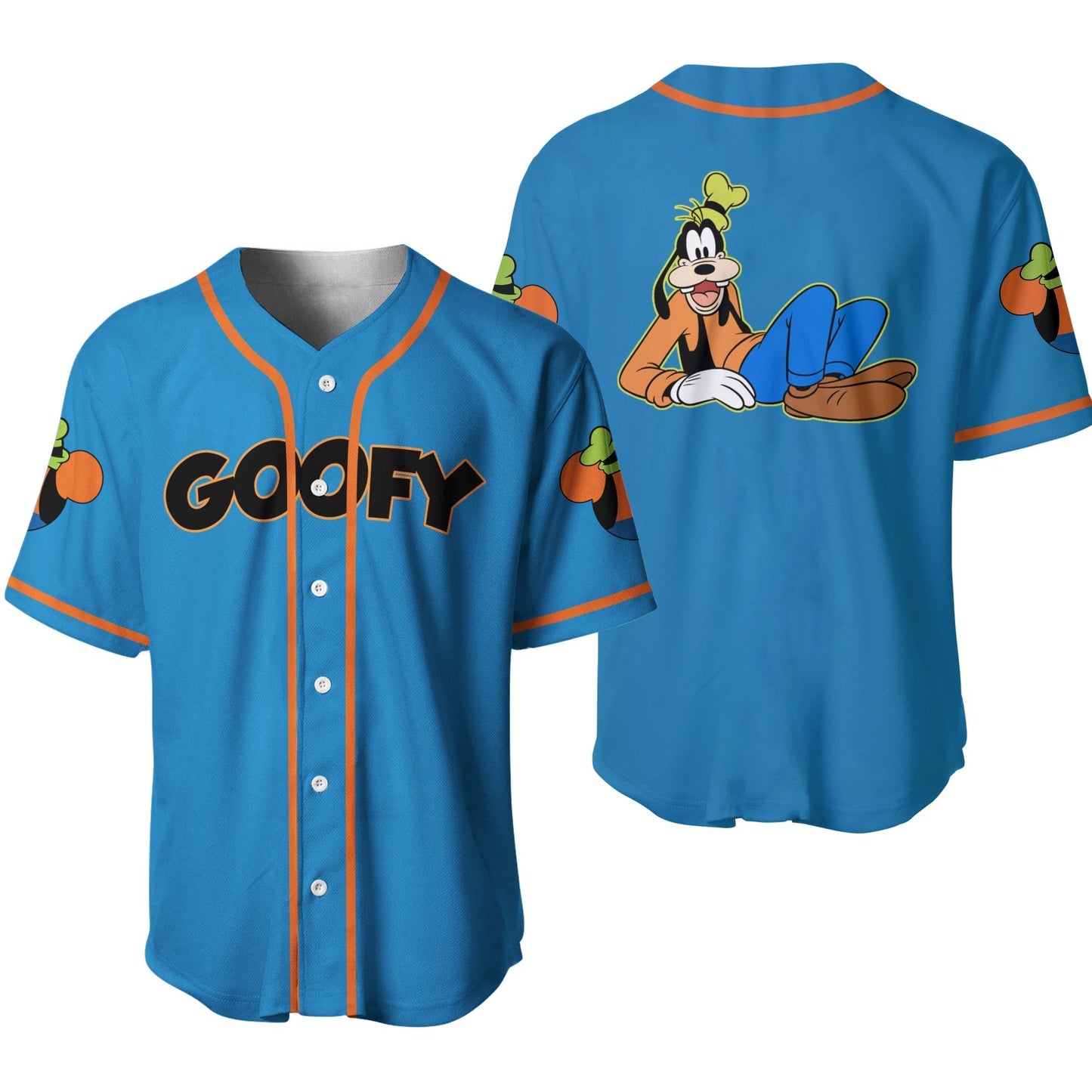 Disney Jersey Disney Chilling Goofy Dog Character Graphic Blue Jersey Shirt Baseball Goofy Baseball