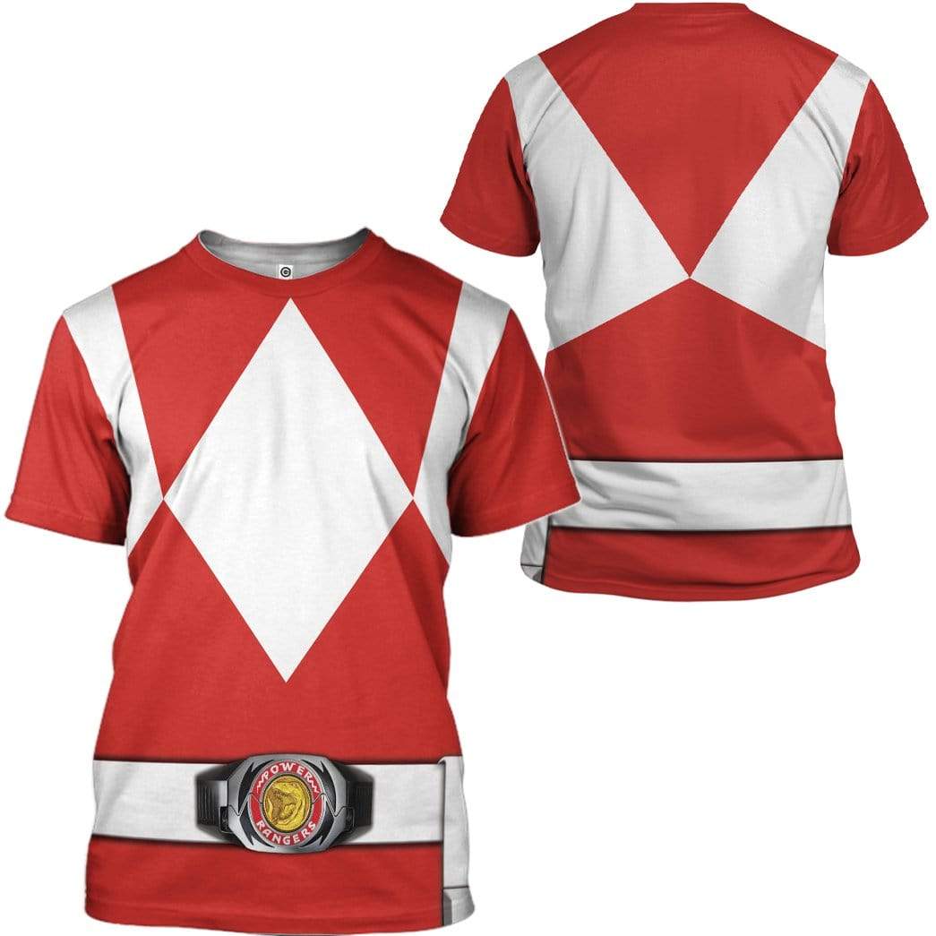 Cosplay Red MIGHTY MORPHIN Power Ranger Custom T-Shirts Hoodies Apparel
