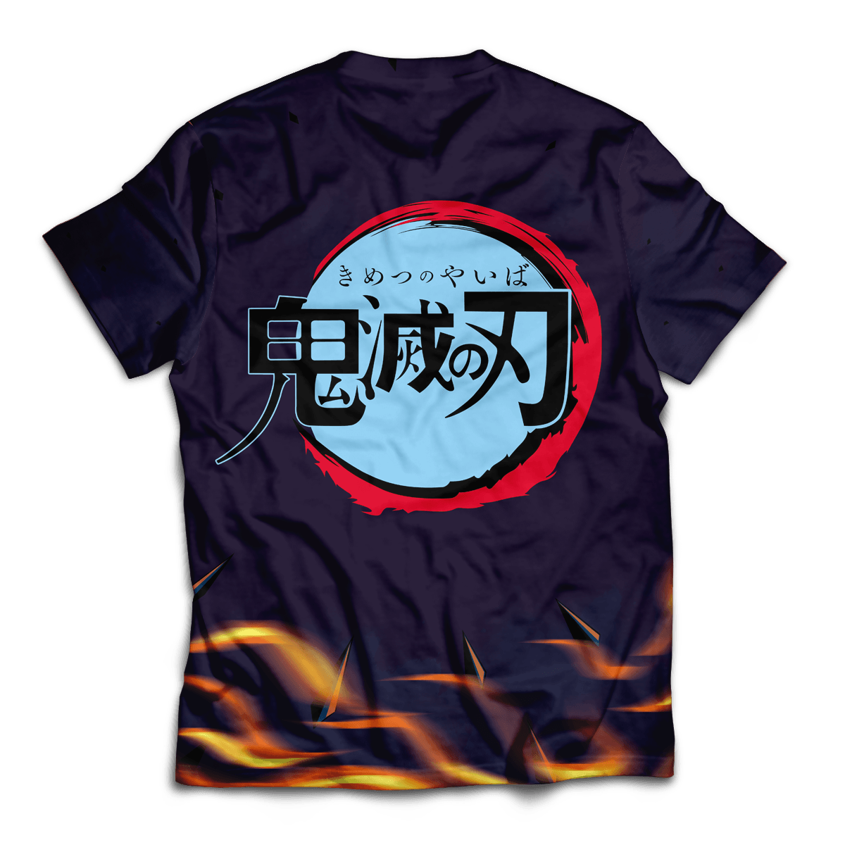 Demon Slayer Shirt Tanjiro Nezuko Giyu Tomioka Zenitsu Inosuke Fire Black Shirt Demon Slayer Apparel