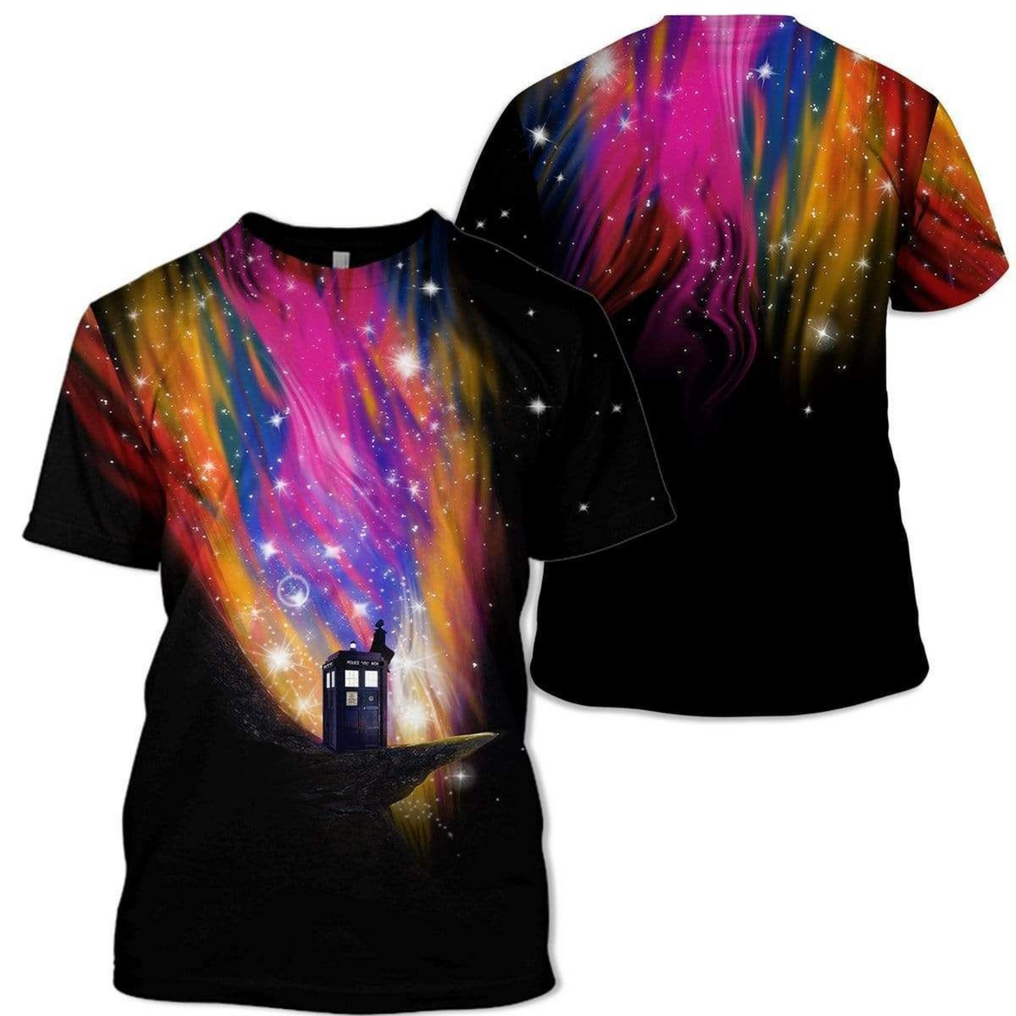 Doctor Who Hoodie Police Box Doctor Who Tardis Galaxy T-Shirt Black Unisex - Trendy Gift For Men & Women