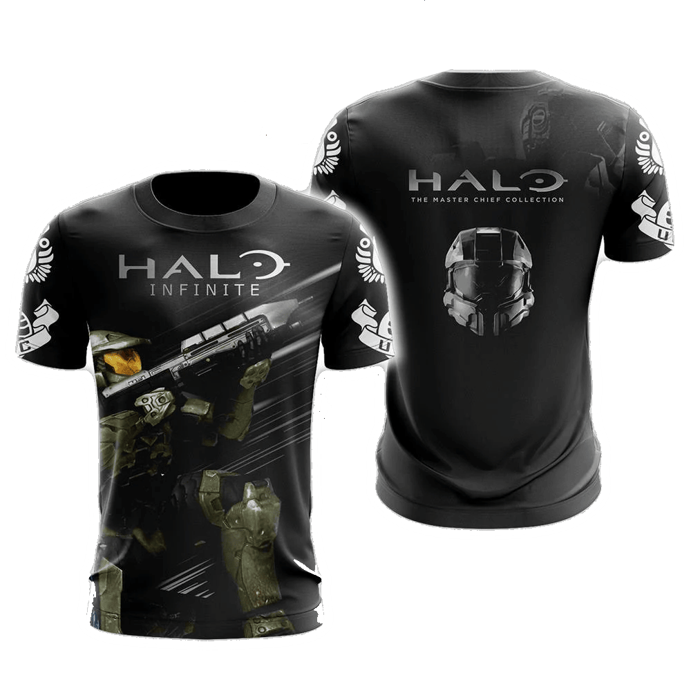 Halo T-Shirt Halo Infinite Masterchief Helmet T-Shirt Black Unisex - Trendy Gift For Men & Women
