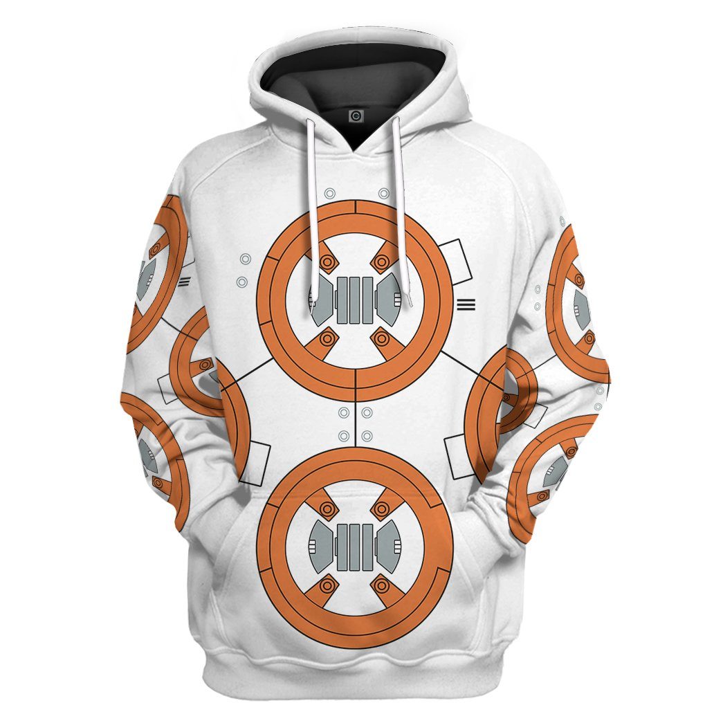 SW T-shirt SW BB8 Robot Costume 3d White Orange T-shirt Hoodie