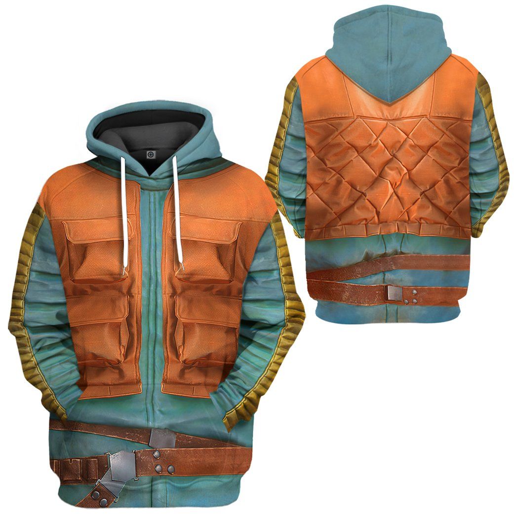 SW T-shirt SW Greedo Costume 3d Orange Blue T-shirt Hoodie