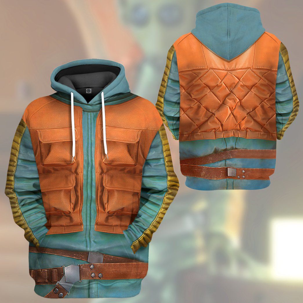 SW T-shirt SW Greedo Costume 3d Orange Blue T-shirt Hoodie