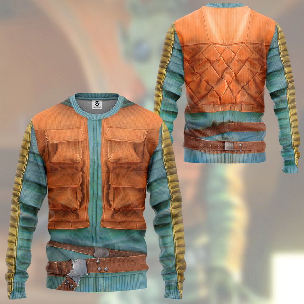 SW T-shirt SW Greedo Costume 3d Orange Blue T-shirt Hoodie