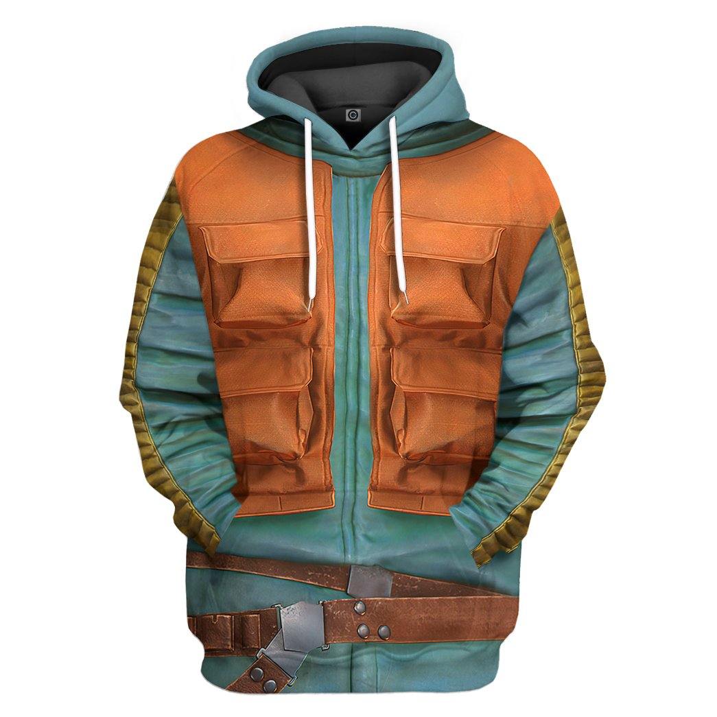 SW T-shirt SW Greedo Costume 3d Orange Blue T-shirt Hoodie