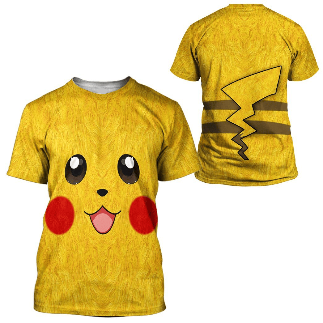Pokemon Hoodie Pikachu Pokemon Cosplay T-Shirt Yellow Unisex Adults New Release - Trendy Gift For Men & Women