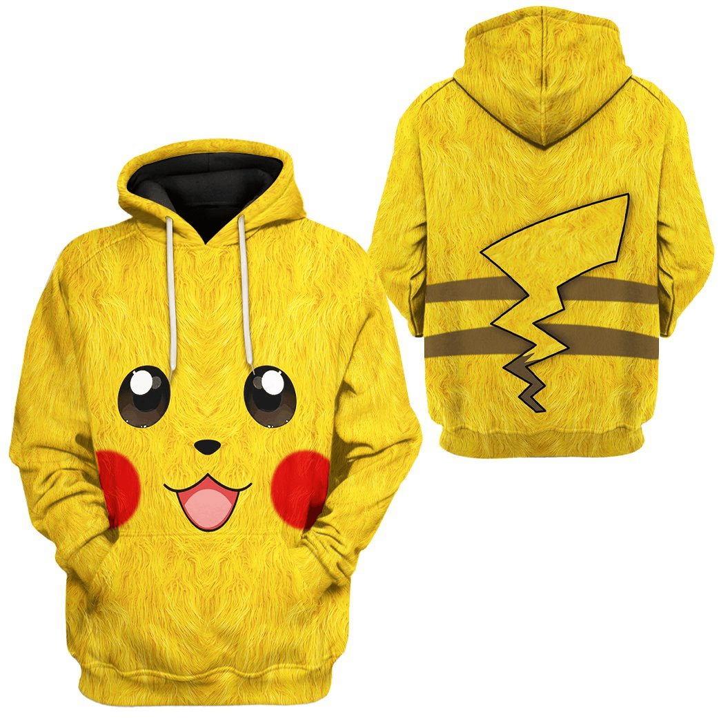 Pokemon Hoodie Pikachu Pokemon Cosplay T-Shirt Yellow Unisex Adults New Release - Trendy Gift For Men & Women