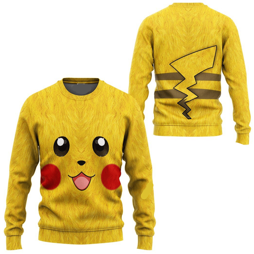 Pokemon Hoodie Pikachu Pokemon Cosplay T-Shirt Yellow Unisex Adults New Release - Trendy Gift For Men & Women