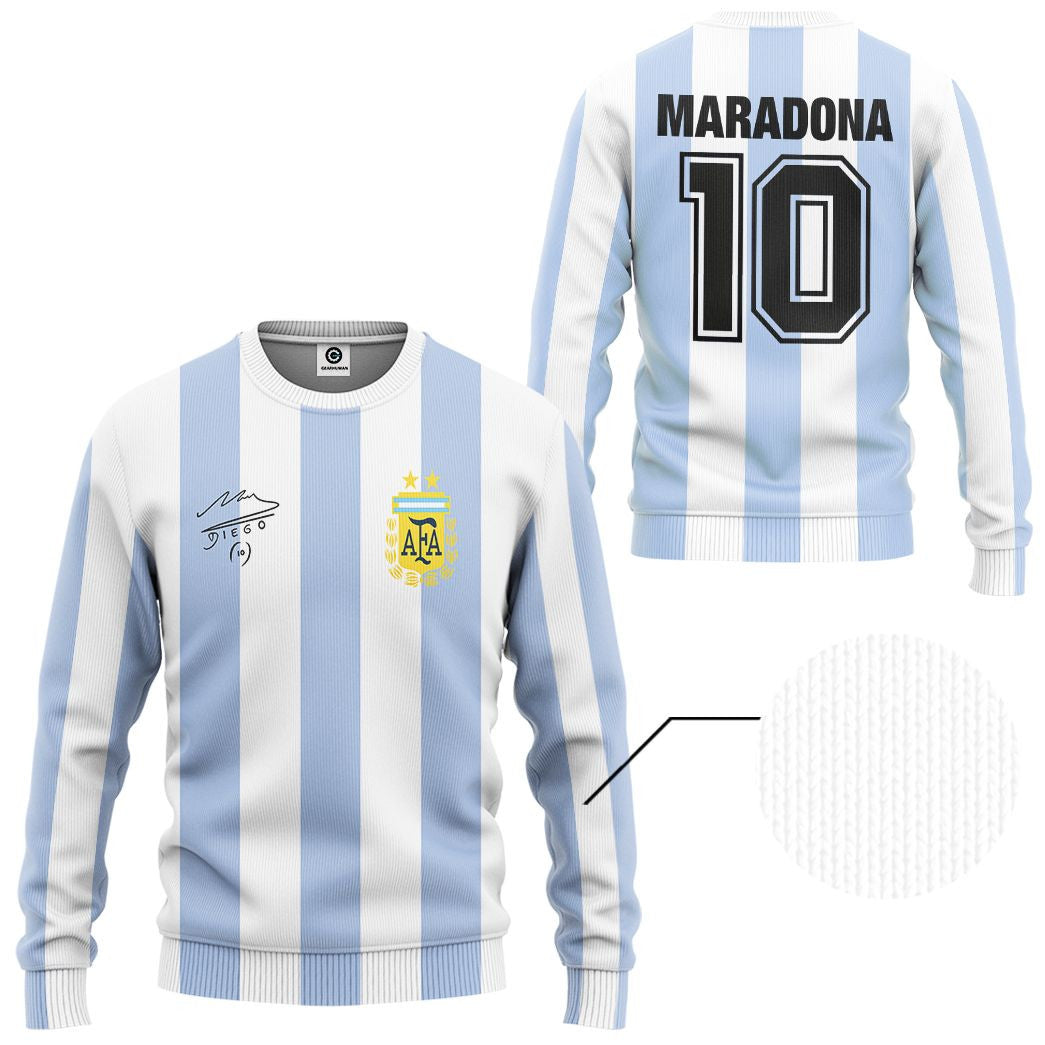 Maradona Jersey Cosplay Costume Tshirt Hoodie QT210011Tf