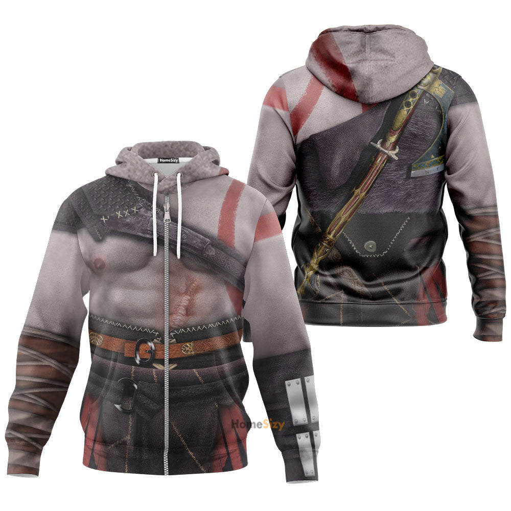 Game God Jesus Of War Kratos Custom Cosplay Costume Hoodie QT209133Hg