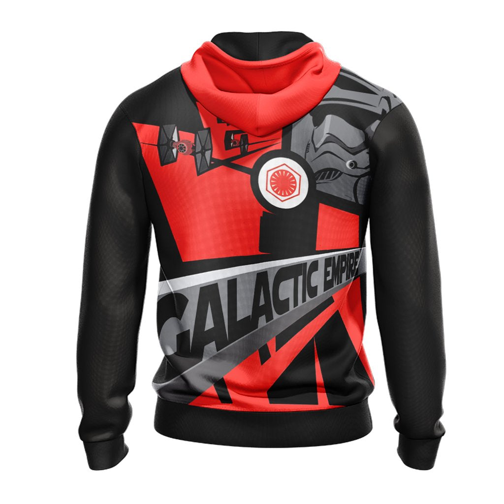 SW Hoodie Galactic Empire Symbol Red Grey Black Hoodie SW Apparel For Fan