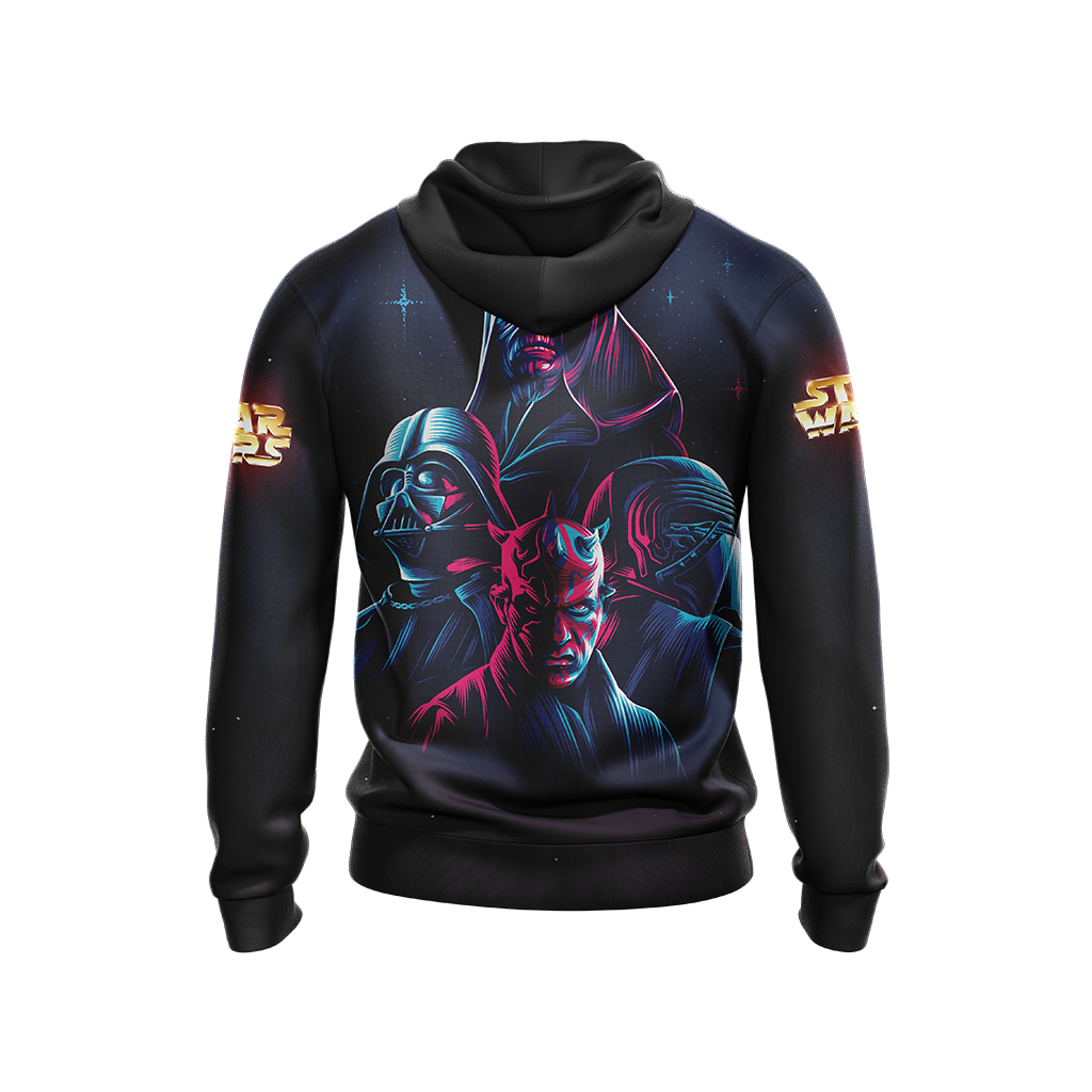 SW Hoodie SW Vilians Darth Vader Darth Sidious Kylo Ren Black Hoodie Apparel