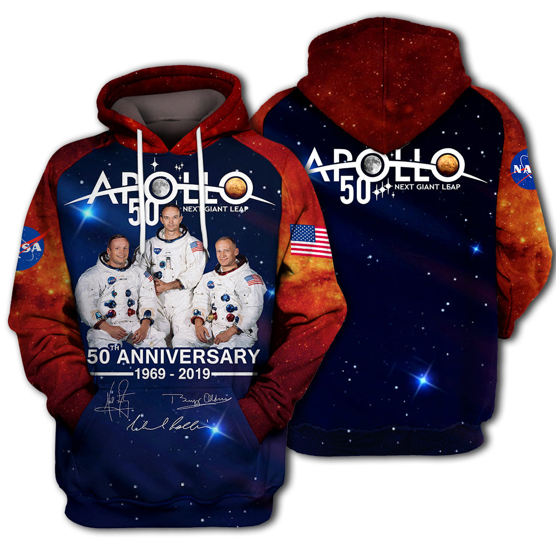 NASA T-shirt 50th Anniversary Apollo 11 T-shirt Awesome NASA Hoodie Sweater Tank
