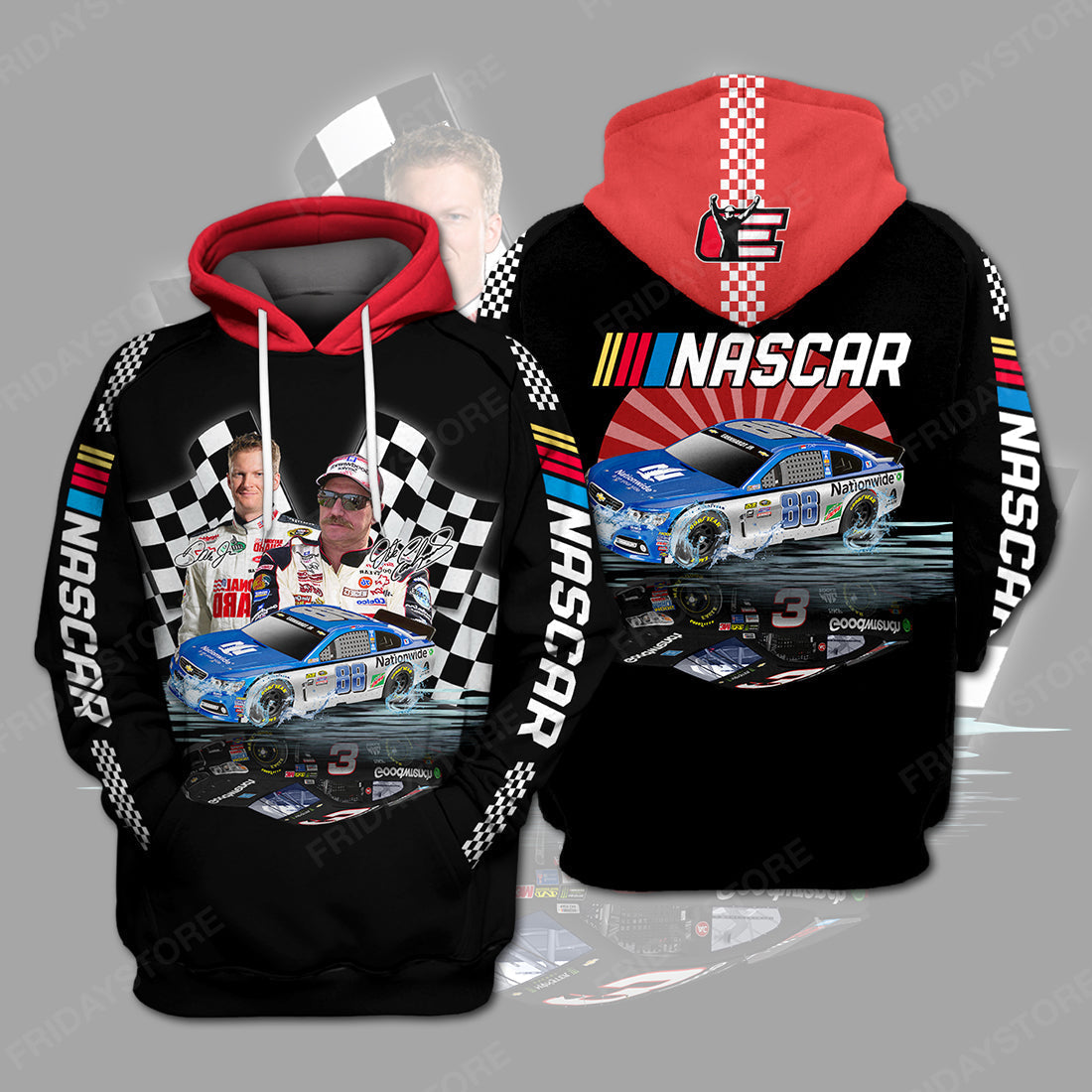 Nascar Hoodie Shirt DEJ Nascar Black T-shirt Nascar Shirt Apparel