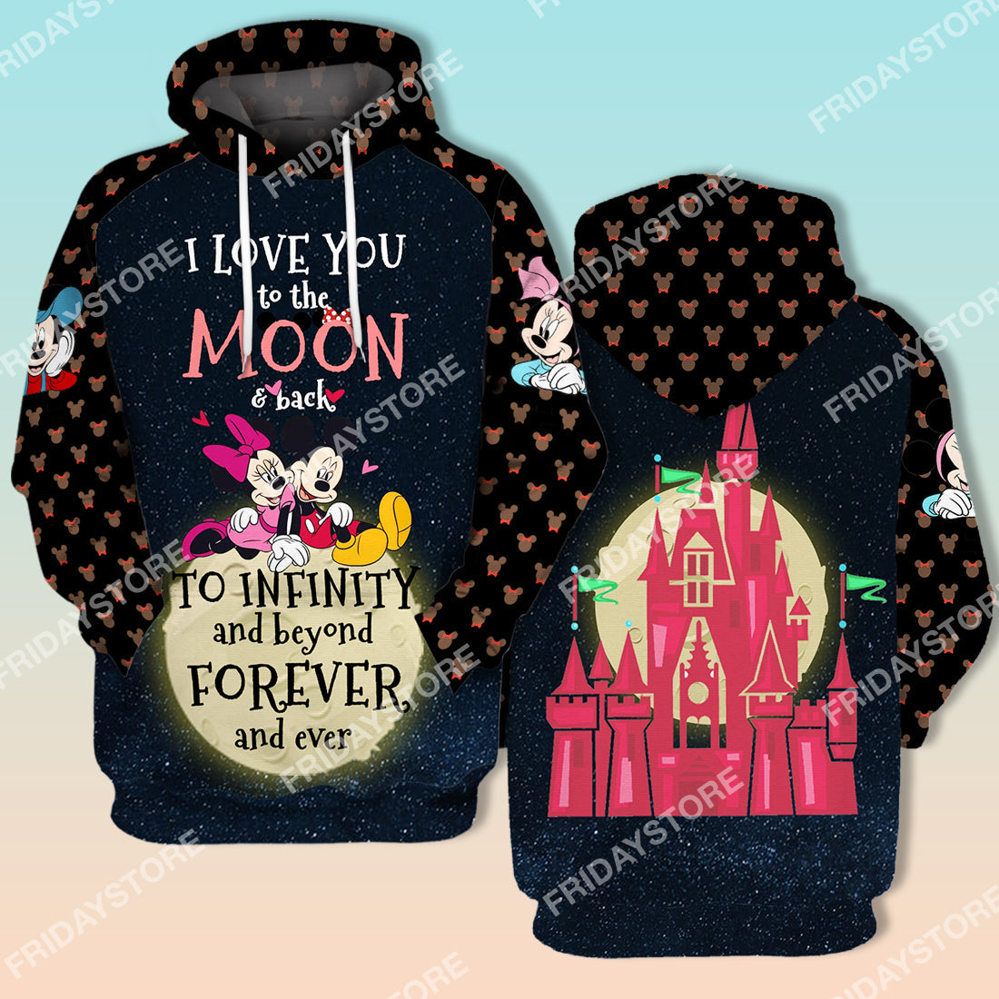 DN T-shirt Love You To The Moon & Back To Infinity Mouse Couple T-shirt Cute DN MK MN Mouse Hoodie Sweater Tank