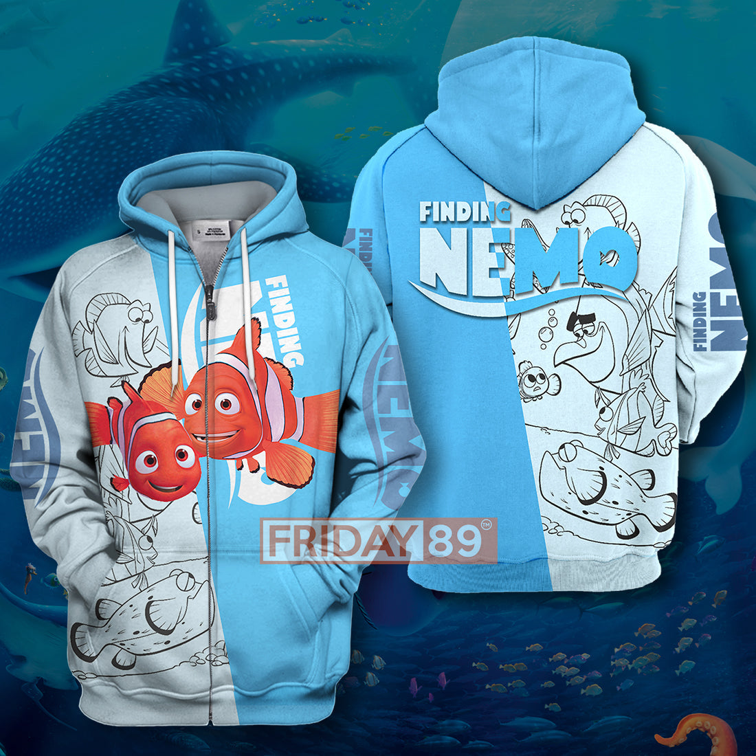 Finding Nemo T-shirt Finding Nemo Blue T-shirt Amazing DN Hoodie Sweater Tank