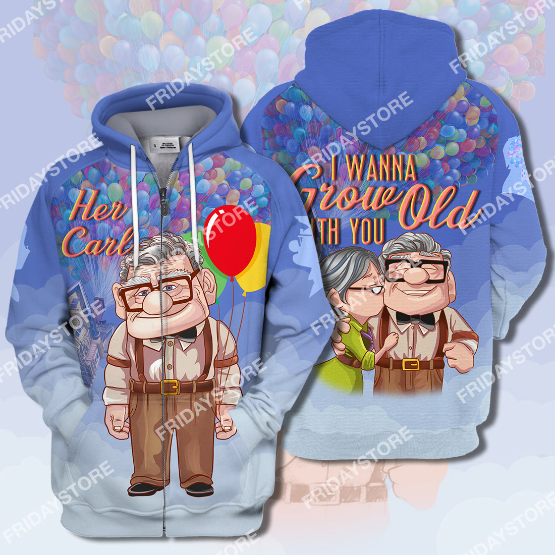 DN Up T-shirt I Wanna Grow Old With You Up Couple Her Carl T-shirt Amazing DN Hoodie Sweater Tank