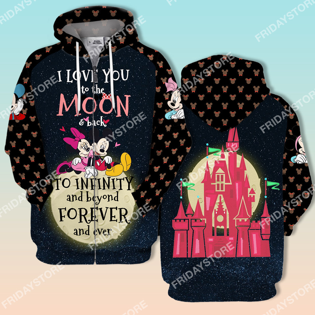 DN T-shirt Love You To The Moon & Back To Infinity Mouse Couple T-shirt Cute DN MK MN Mouse Hoodie Sweater Tank