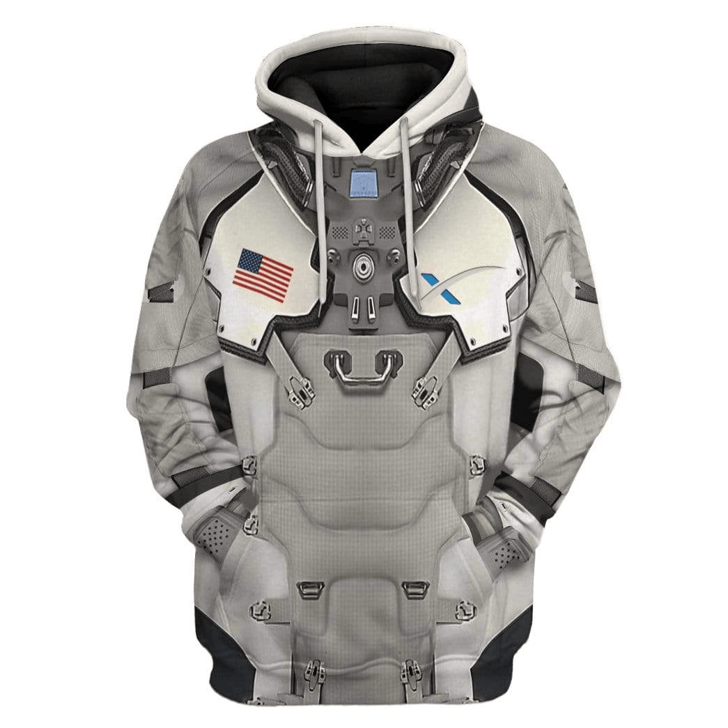 Nasa Hoodie Spacex Mars Eva Suit Costume Hoodie Gray Unisex - Cozy Hoodie For Cold Weather