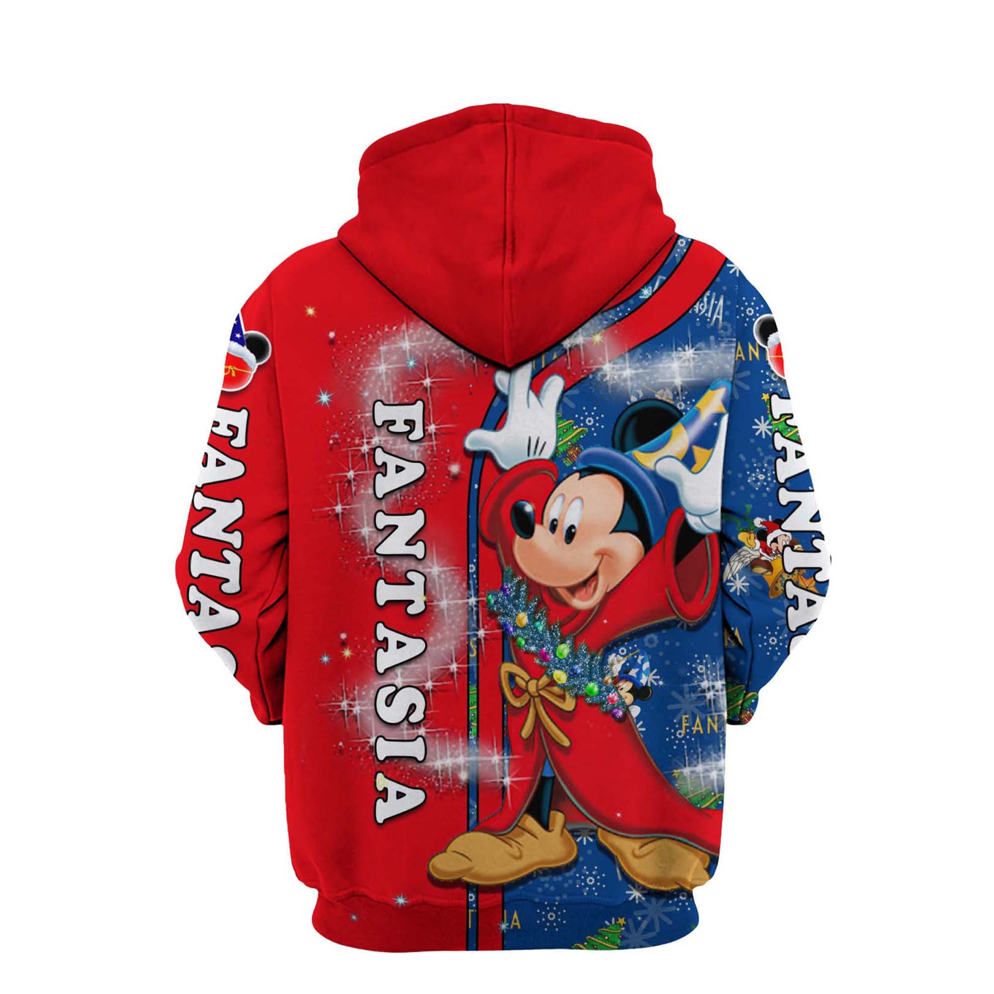 Disney MK Hoodie MK Sorcerer Fantasia Christmas Hoodie Blue Red Unisex