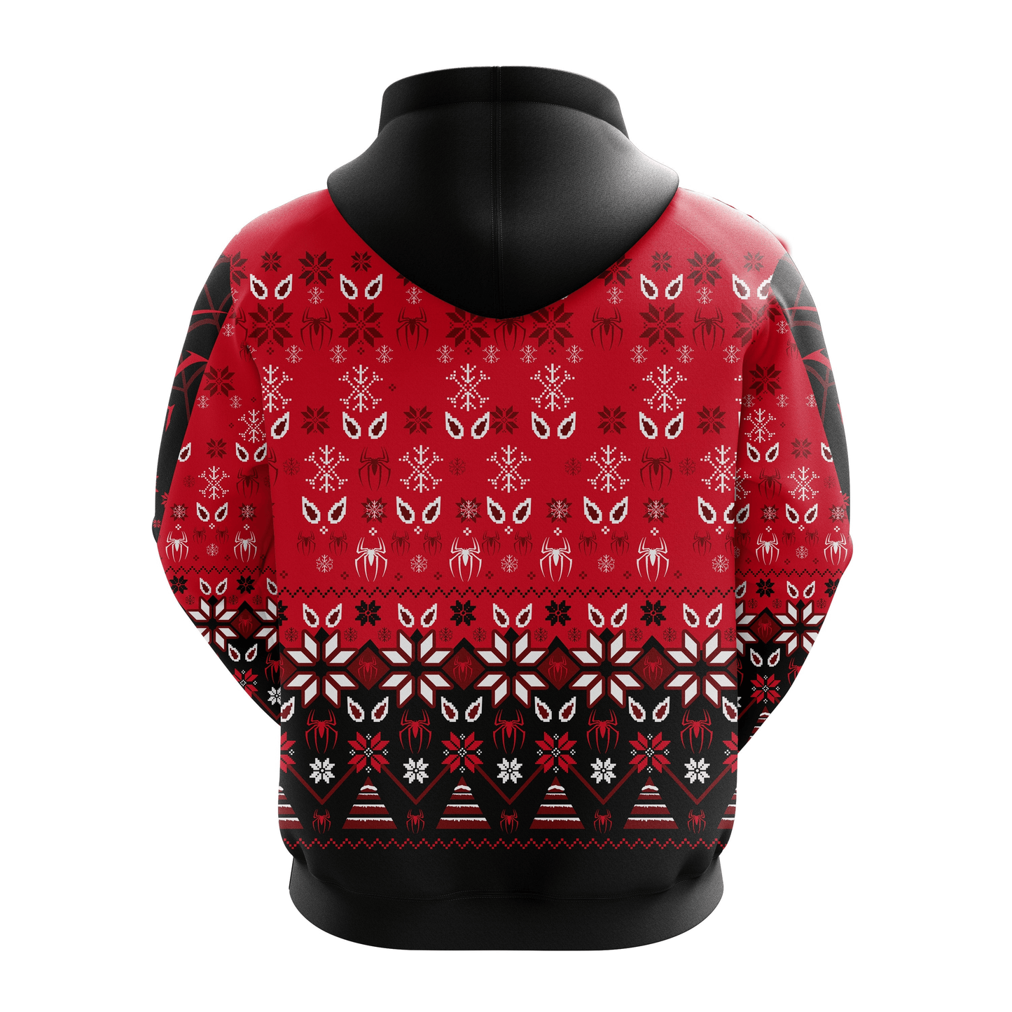 Spiderman Hoodie Marvel Spiderman Symbol And Christmas Pattern Hoodie Red Black Unisex - Cozy Hoodie For Cold Weather