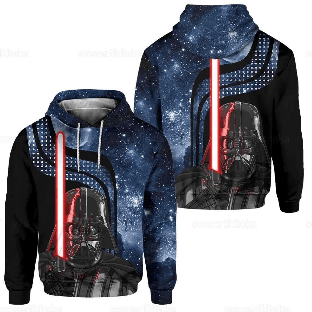 Starwars Hoodie Darth Vader With Lightsaber Galaxy Hoodie Black Blue Unisex